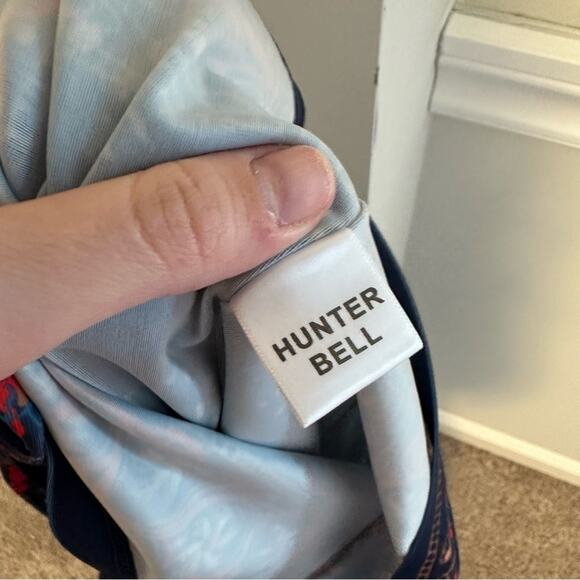 Hunter Bell Blue Orange Red Printed Turtleneck Long Sleeve Top Small - Picture 12 of 13